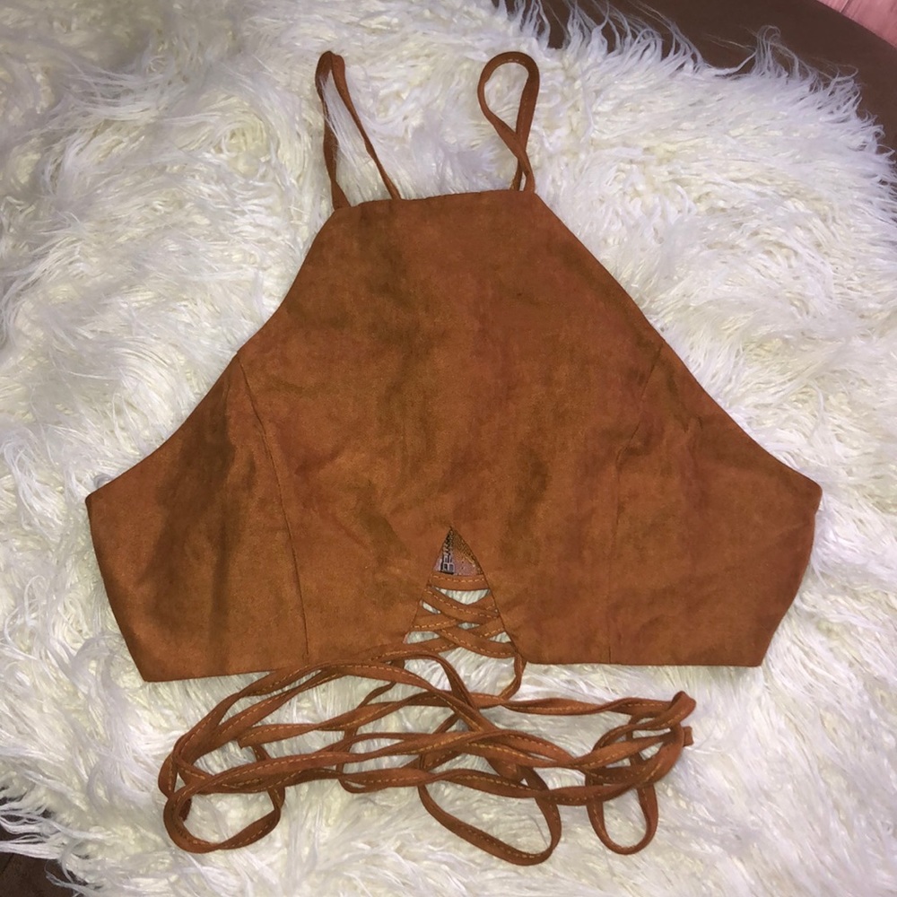 Lace up crop top